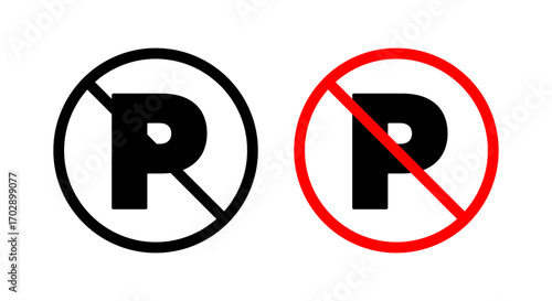 No parking sign vector graphics collection on white background