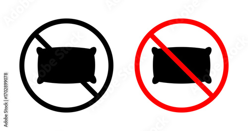 No pillow sign vector graphics collection on white background