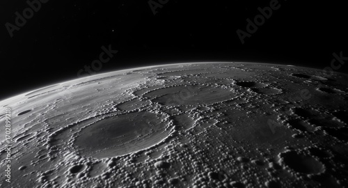 High-resolution image of a celestial bodys surface, showing craters and texture, ideal for science, space, and astronomy projects