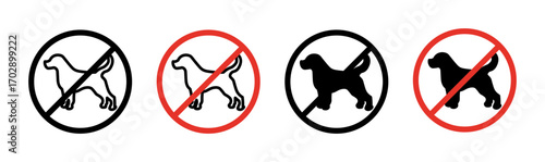 No dogs allowed sign vector graphics collection on white background