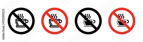 No coffee cup sign vector graphics collection on white background