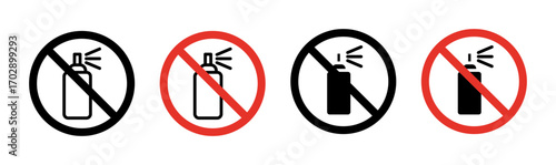 No aerosol spray sign vector graphics collection on white background