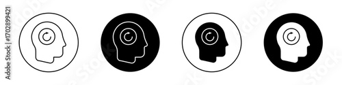 Memory recall icons vector graphics collection on white background