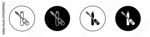 Mascara brush icons vector graphics collection on white background
