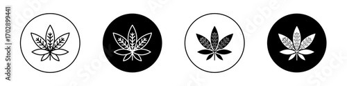 Marijuana icons vector graphics collection on white background