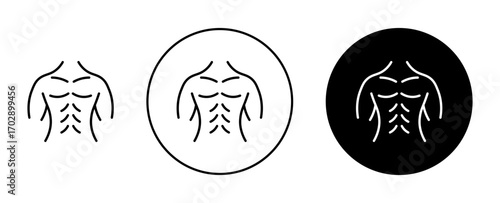 Male torso icons vector graphics collection on white background