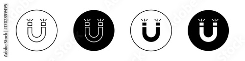 Magnet icons vector graphics collection on white background