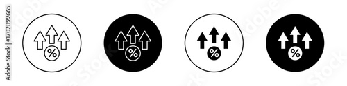 Interest growth icons vector graphics collection on white background