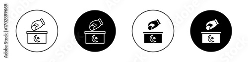 Infaq icons vector graphics collection on white background