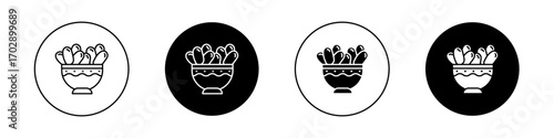 Iftar meal ramadan icons vector graphics collection on white background