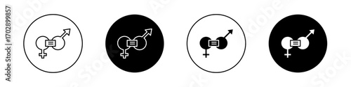 Gender equality icons vector graphics collection on white background