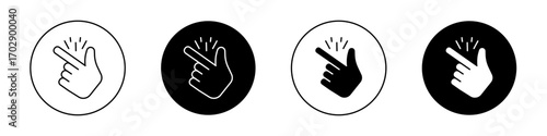 Finger snapping icons vector graphics collection on white background