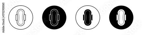 Feminine hygiene pad icons vector graphics collection on white background