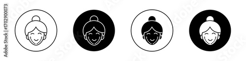 Facelifting procedure icons vector graphics collection on white background