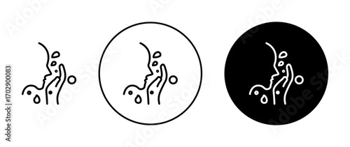 Face washing icons vector graphics collection on white background