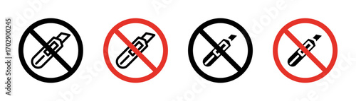 Do not cut sign vector graphics collection on white background