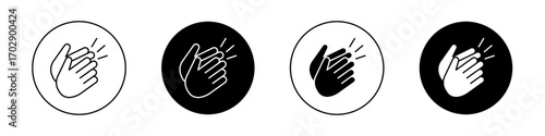 Clapping hands icons vector graphics collection on white background