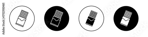 Chocolate icons vector graphics collection on white background