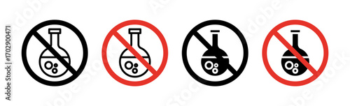 Chemical free signs vector graphics collection on white background