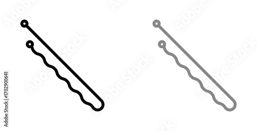 Bobby pin icons vector graphics collection on white background