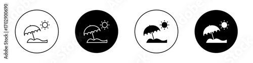 Beach icons vector graphics collection on white background