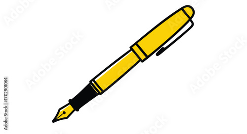 Classic yellow fountain pen with black accents, ready for your creative writing projects