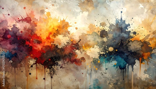 Abstract watercolor splatter artwork