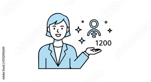 Empowered businesswoman presenting women's financial success data with confidence and modern style