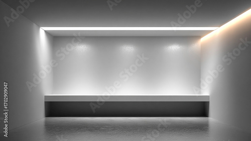 Wallpaper Mural White room with subtle lighting features a clean, minimal texture. Perfect for branding, product staging, virtual office backgrounds, and modern interior visuals. Torontodigital.ca