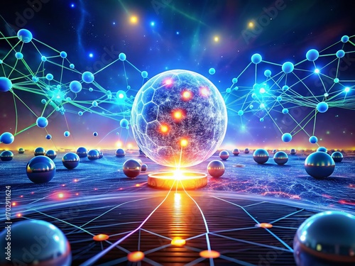 Minimalist Line Art Schematic of Electrochemical Galvanic Cell - Night Photography