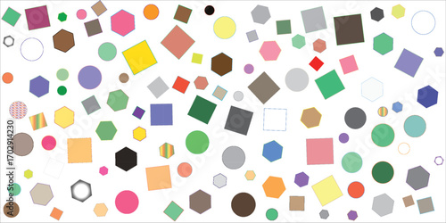 Abstract Pattern of Various Geometric Shapes.