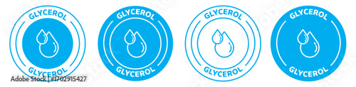 Glycerol Icons in Circular Design with Blue Background