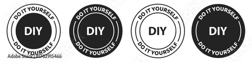 DIY Logos in Circular Design with White Background