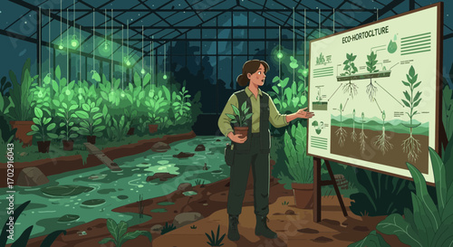 Eco-Horticulture Presentation: Exploring Sustainable Farming Methods in a Greenhouse