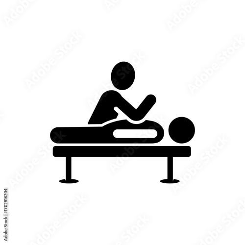 Massage Therapy  Black Silhouette Icon