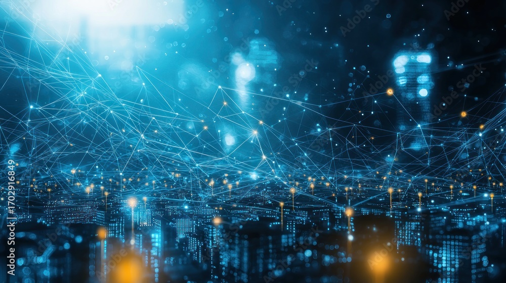 Fototapeta premium Digital city network