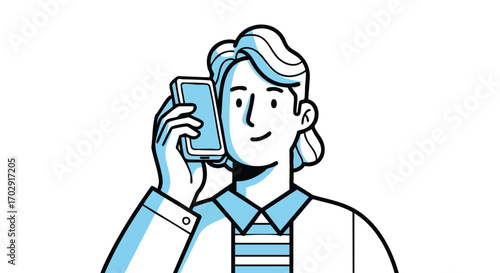 Modern professional confidently talking on smartphone, connecting with clients for business growth
