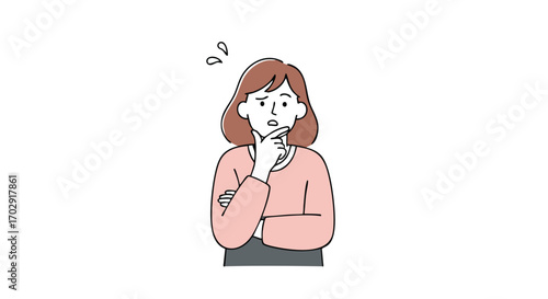 Feeling puzzled? Elegant woman in deep thought needs your creative solutions and inspiring ideas now