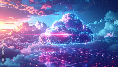 Wallpaper Mural Digital cloud over a vibrant sky Torontodigital.ca
