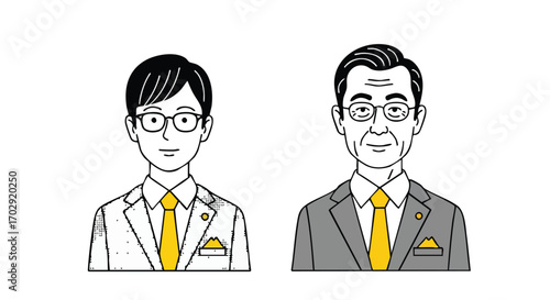 Professional men in suits, diverse ages, representing business, teamwork, and corporate success for your next project