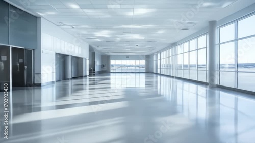 Wallpaper Mural Contemporary interior walkway, designed with long windows, that create unique light patterns and Torontodigital.ca