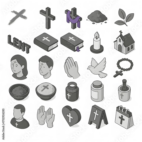 25 Ash Wednesday Icon Pack