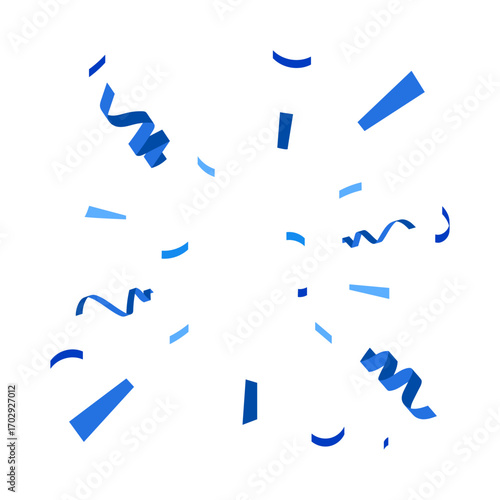 Dynamic shower of light blue confetti, depicting a festive and celebratory concept ideal for party backdrops, event promotions, and joyful moments