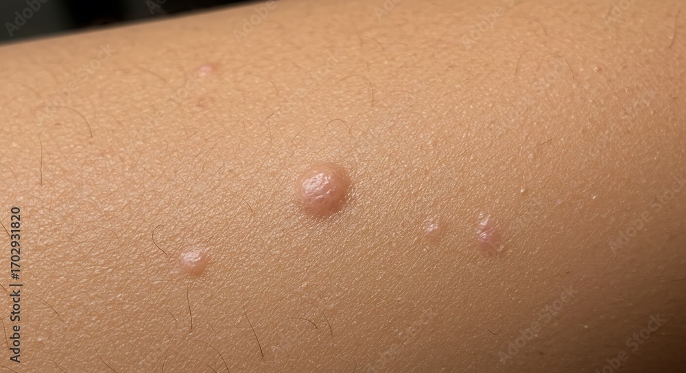 Fototapeta premium Stunning Close-up of a person's skin with acne, promoting skin positivity and the beauty of real, unedited skin textures for Creative Projects
