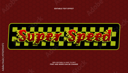 Super speed text effect, editable fire font style