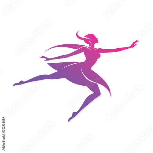 Elegant ballerina dancer silhouette vector illustration for dance studios, ballet schools, performing arts, posters, invitations, and creative projects. Perfect for logos and artistic branding.