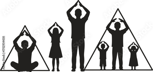 Silhouette, children, jump rope, outdoor, group, activity, fun, playground, teamwork, energy, fitness, community, joy, motion, family, recreation, sunset, dynamic, interaction, play