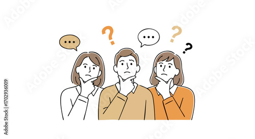 Team contemplates complex problem solving, seeking innovative solutions with thoughtful expressions