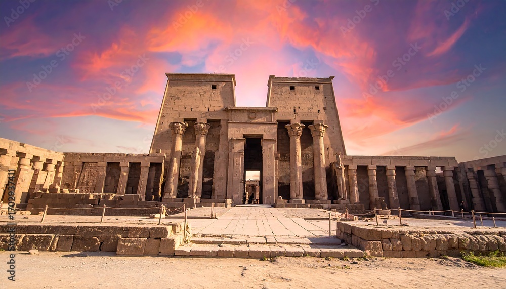 Fototapeta premium Ancient temple at sunset