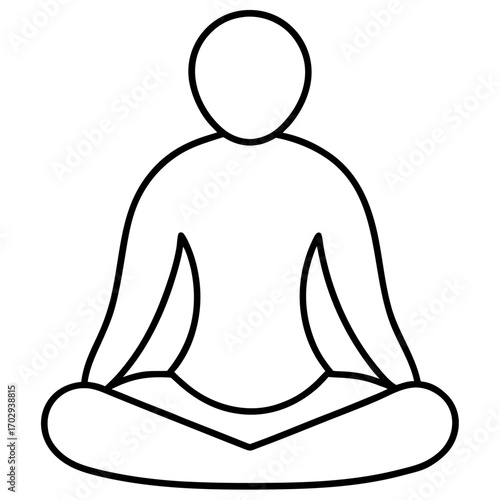 Simple outline of a person meditating in a lotus position silhouette